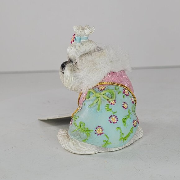 Rare Westland Mini Maltese Figurine Giftware Dog Wearing Outfit K9 QTs 2006 - Picture 5 of 10